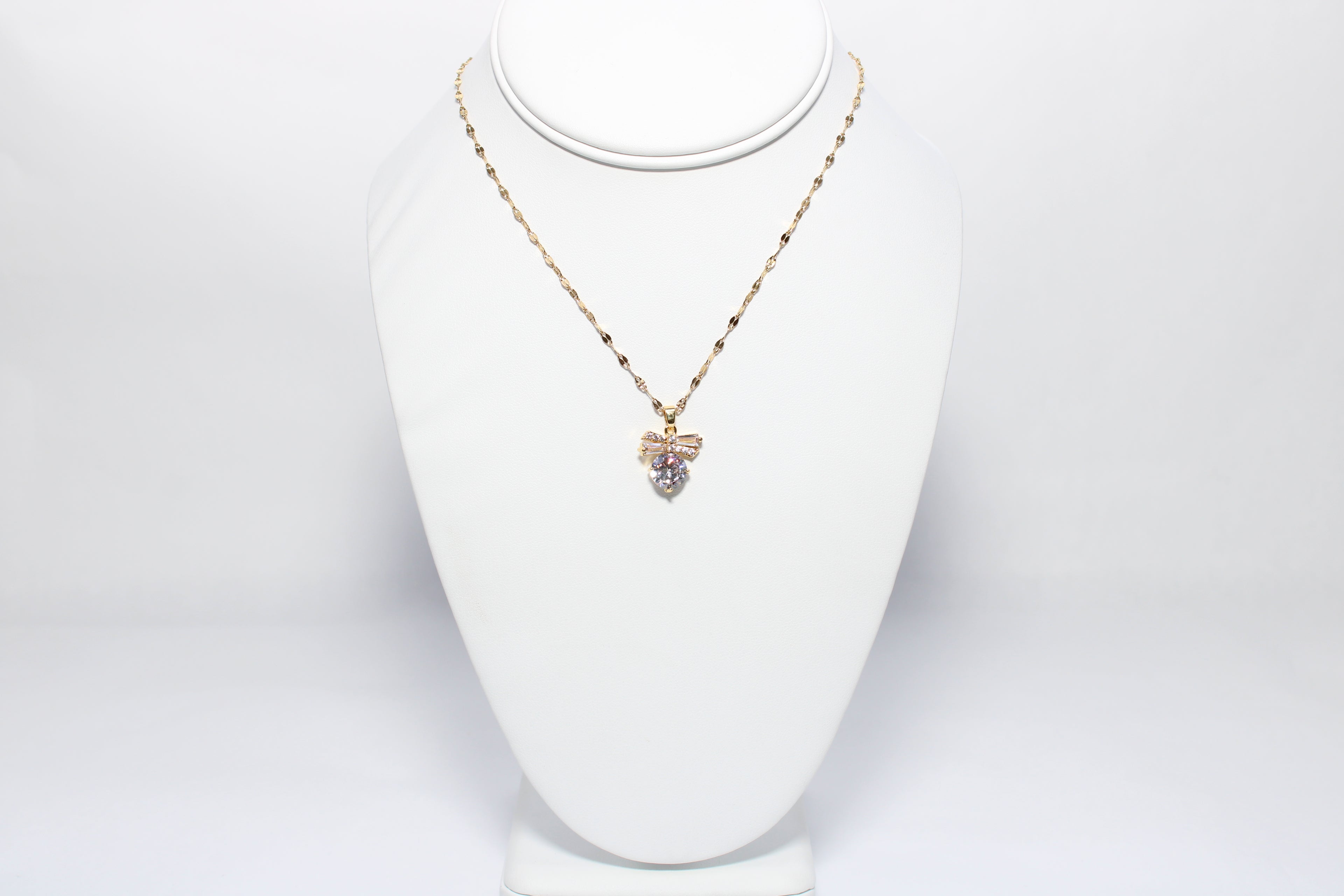 Luminous Spark | 18K Gold-Filled Crystal Bee Pendant Necklace | Stainless Steel