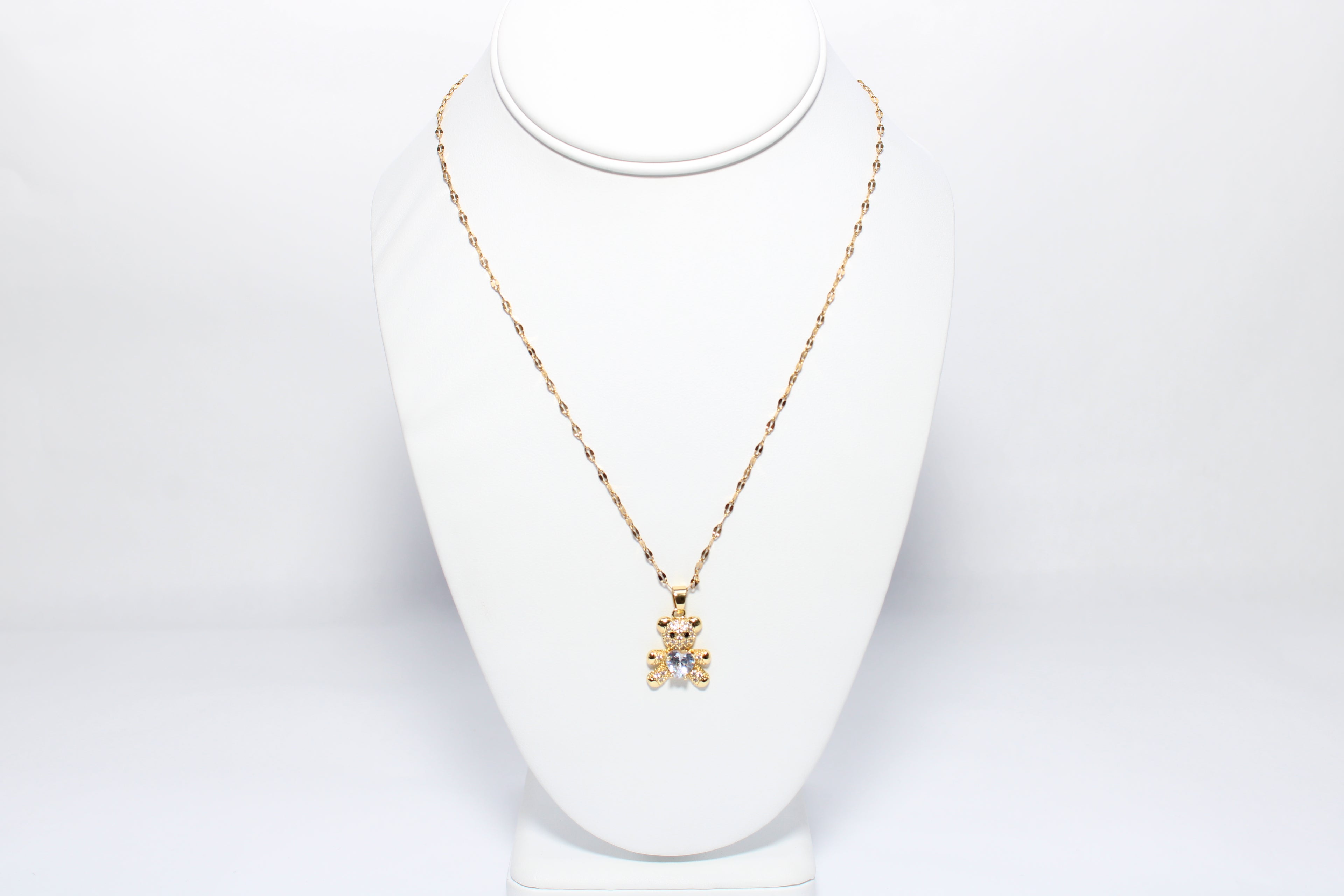 Regal Echo | 18K Gold-Filled Bear Pendant Necklace | Stainless Steel