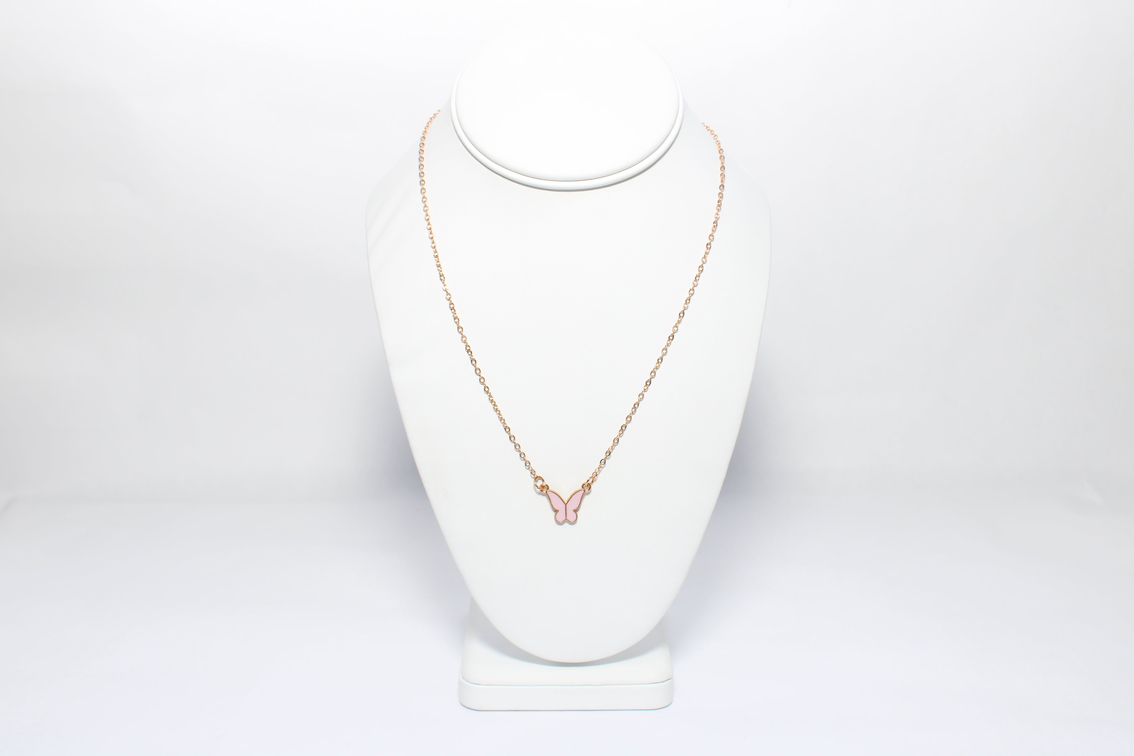 Celestial Tide | 18K Gold-Filled Pink Butterfly Necklace | Stainless Steel