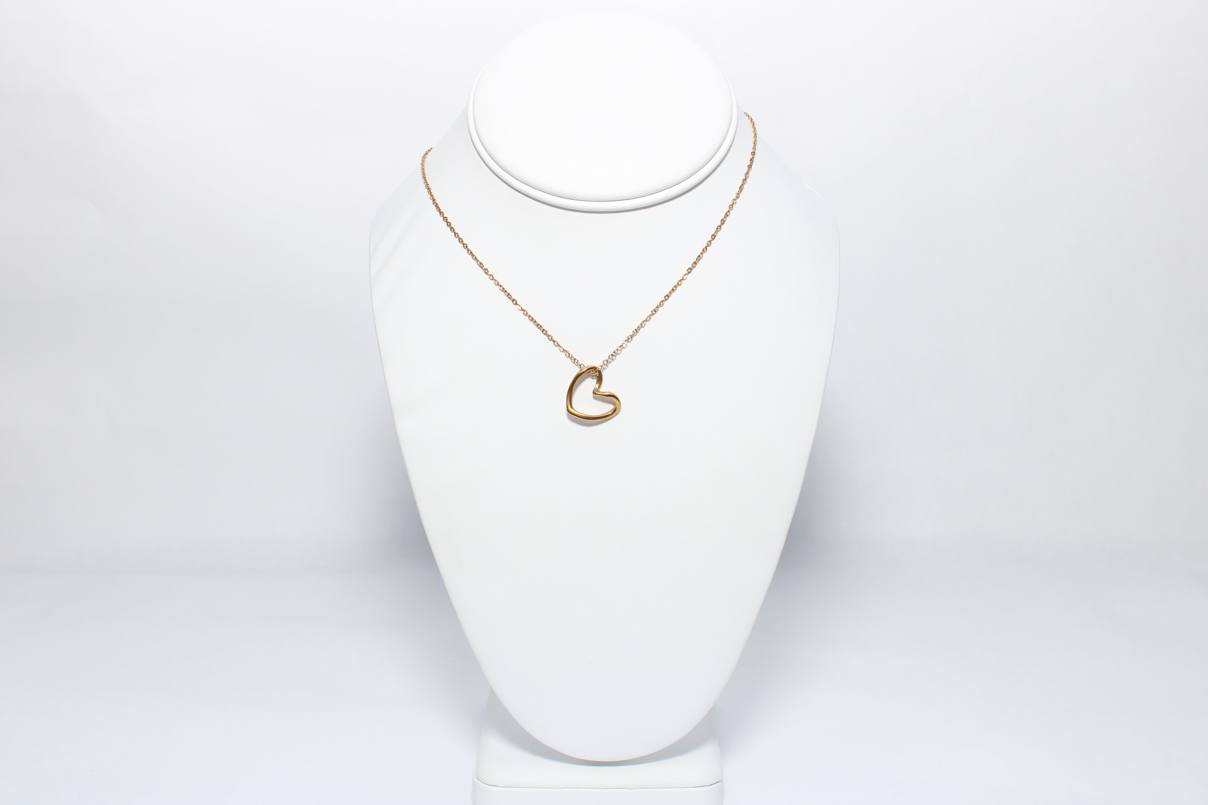 Regal Symphony | 18K Gold-Filled Open Heart Necklace | Stainless Steel