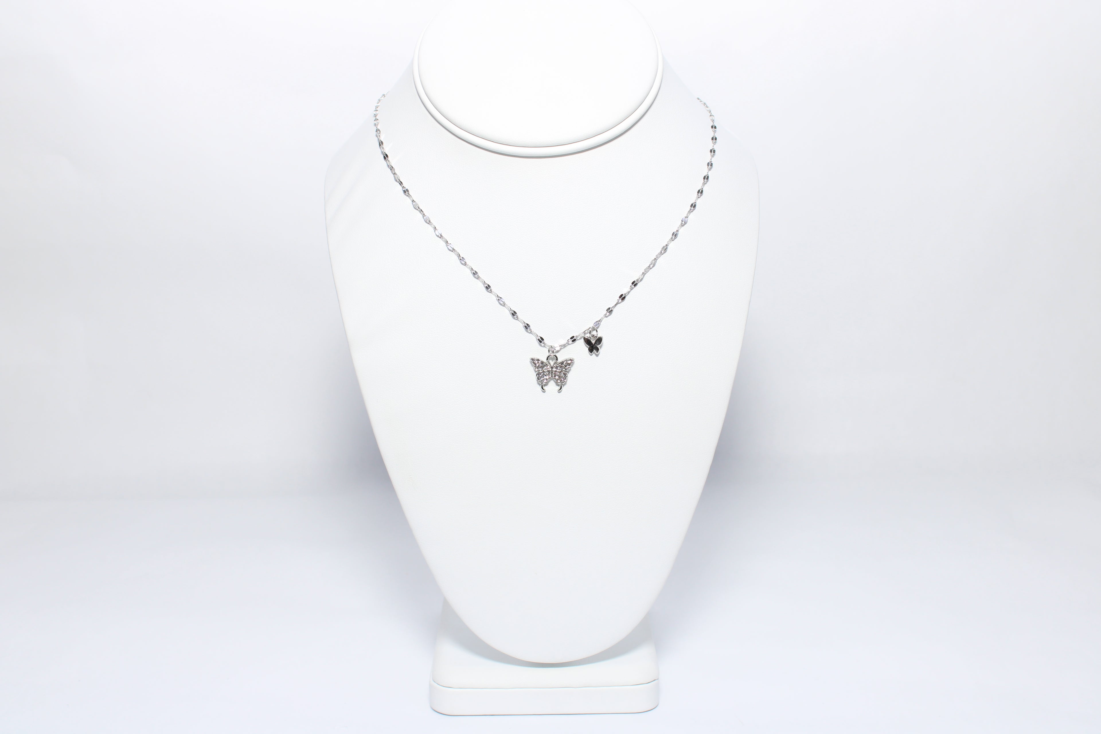 Timeless Halo | 18K Gold-Filled Double Butterfly Necklace | Stainless Steel
