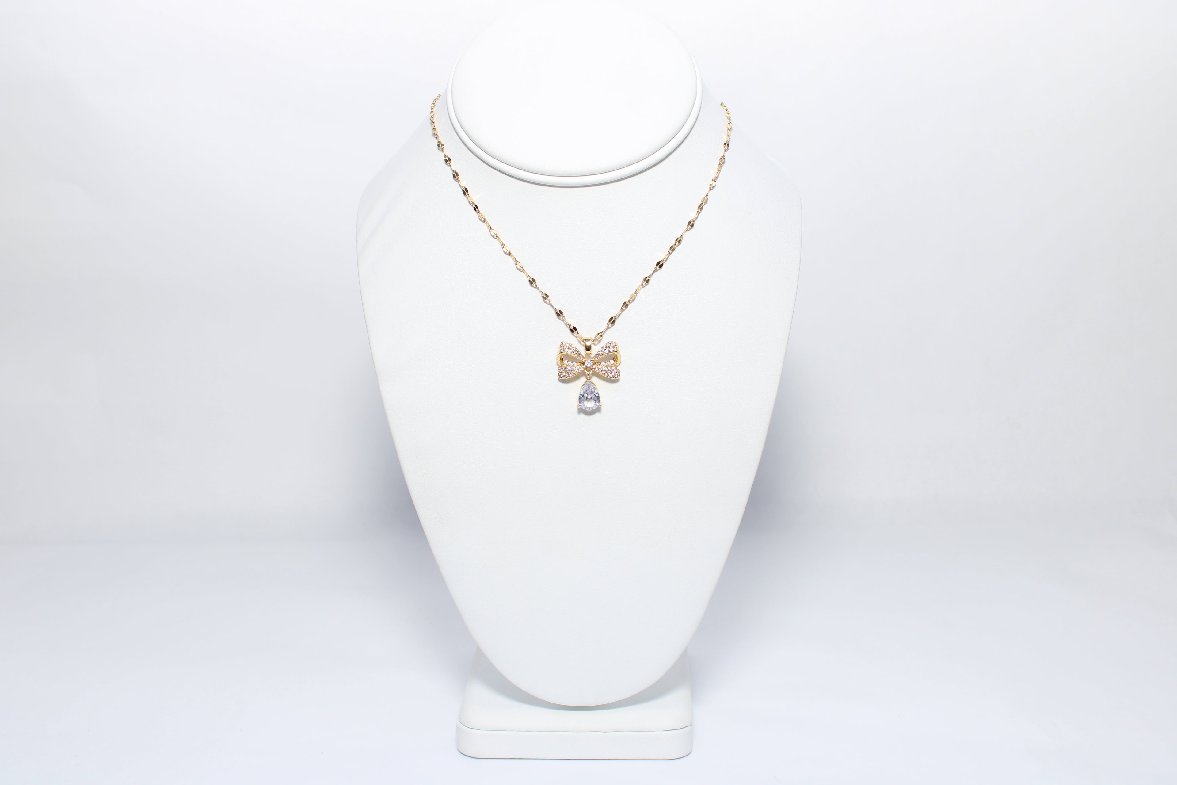 Crown of Grace | 18K Gold-Filled Bow Pendant | Stainless Steel