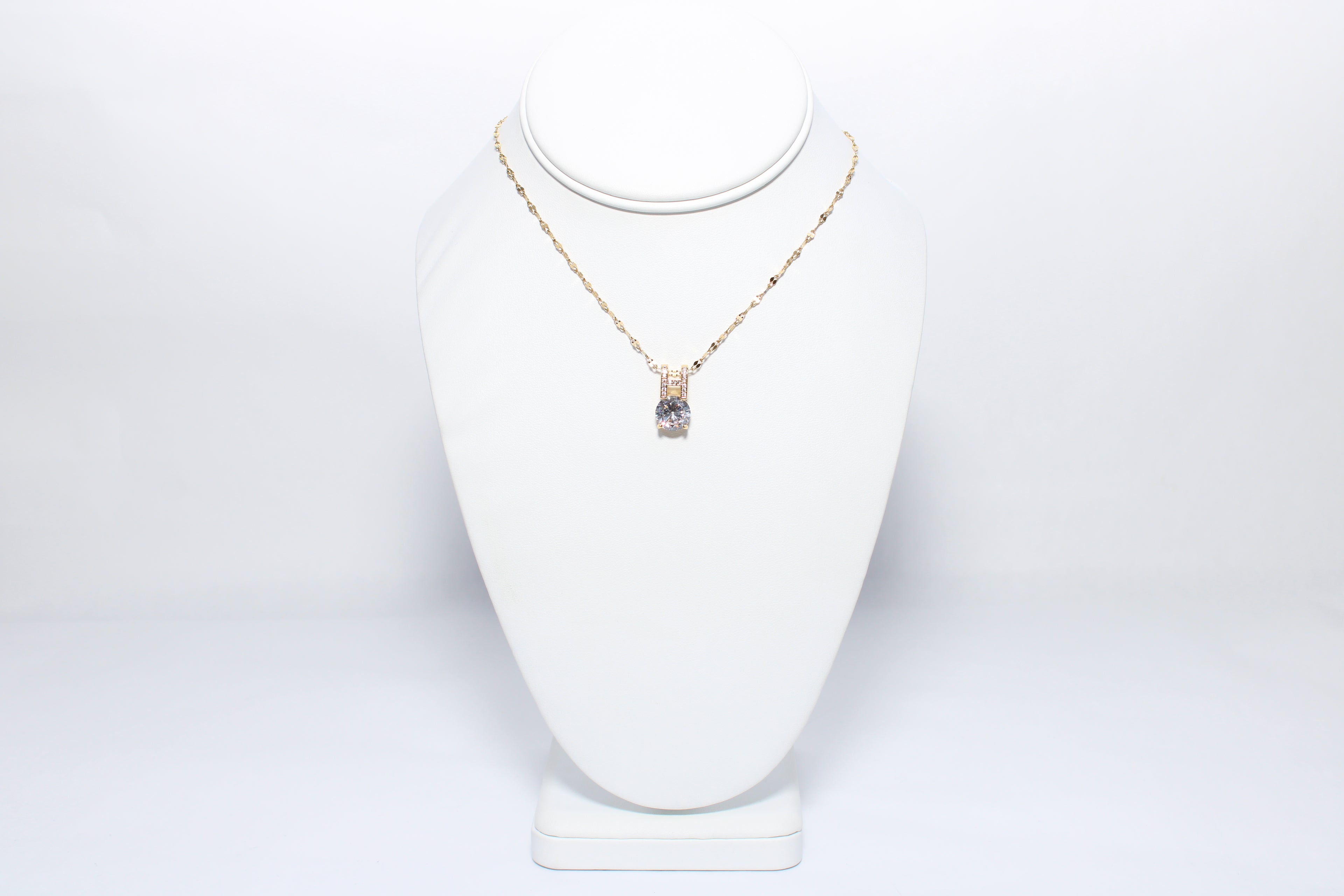 Classic Beam | 18K Gold-Filled Solitaire Pendant Necklace | Stainless Steel