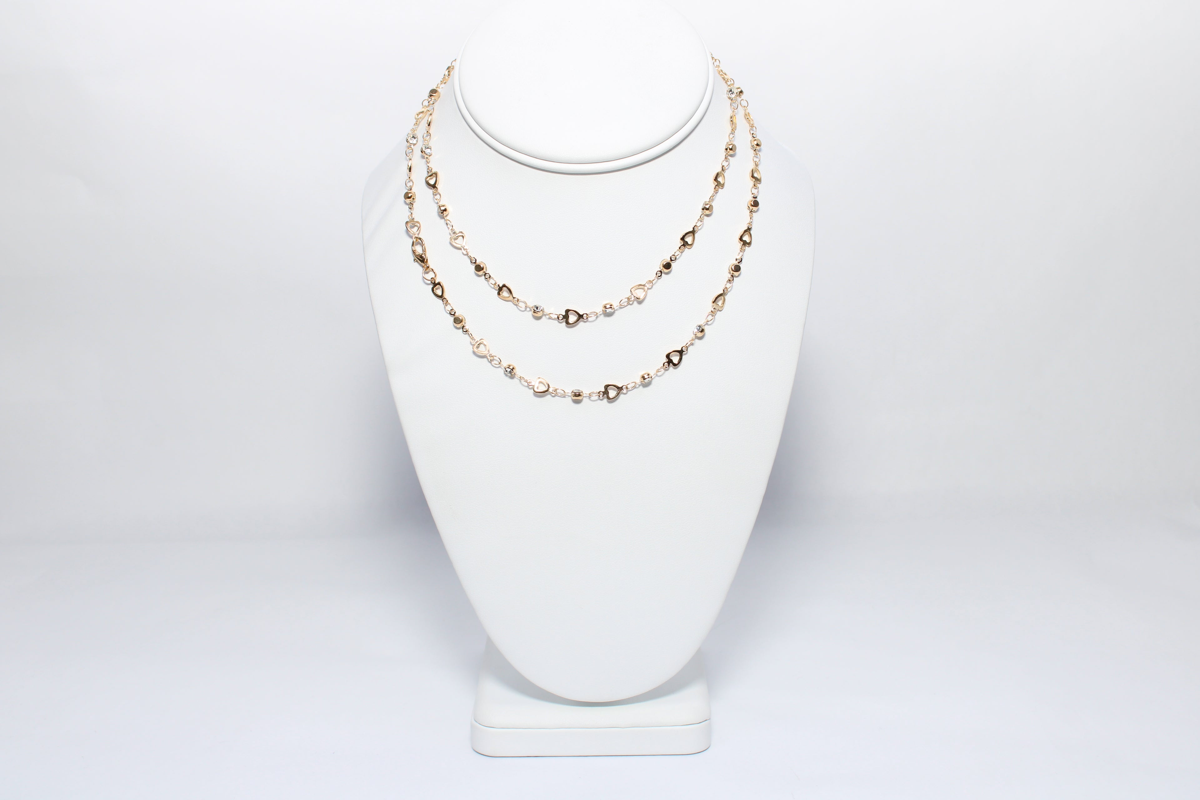 Timeless Pearl | 18K Gold-Filled Heart Link & Pearl Necklace | Stainless Steel