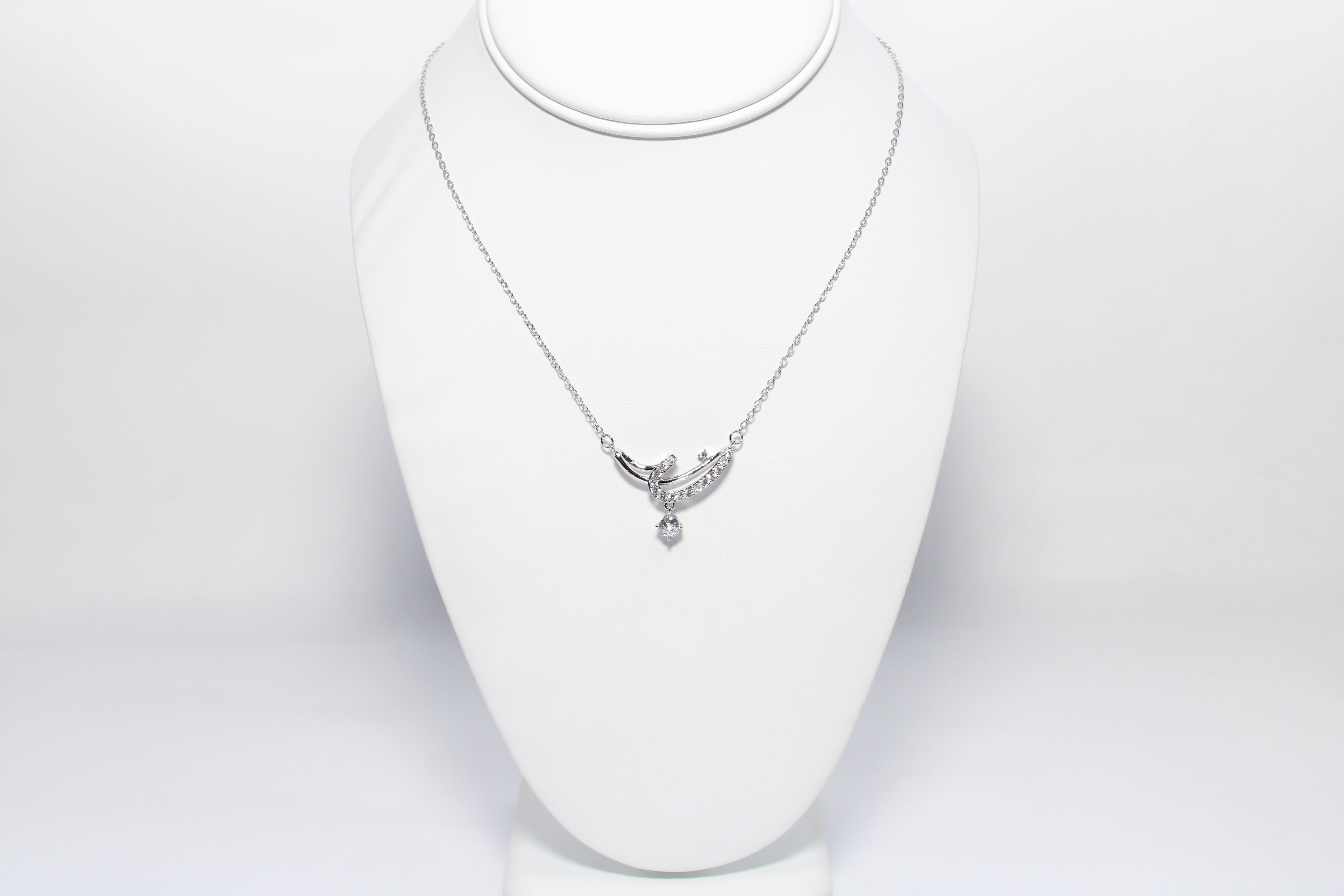 Moonbeam | 18K Gold-Filled CZ Crescent Necklace | Stainless Steel