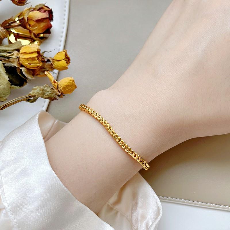 Solstice Spark | 18K Gold-Filled Braided Chain Bracelet | Stainless Steel