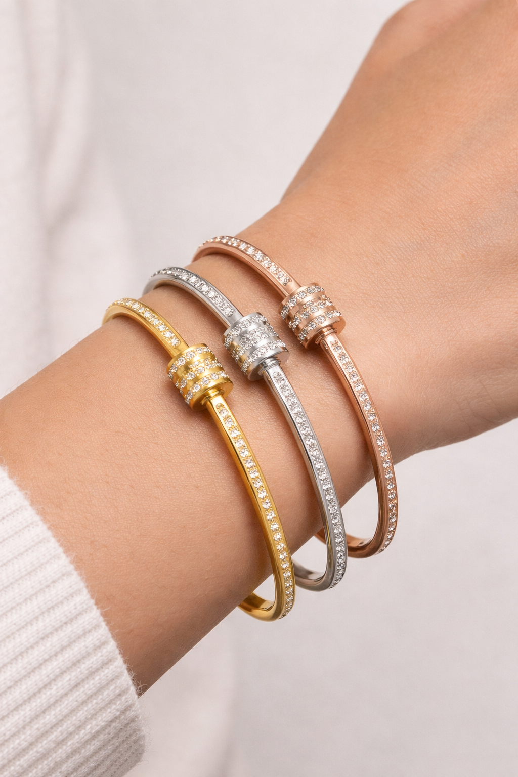 Aurora CZ Gold Filled Bangle