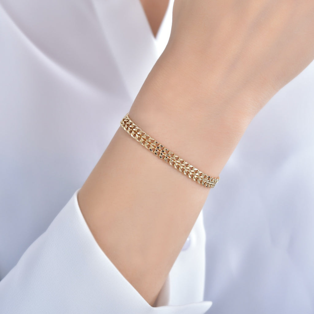 Sacred Charm | 18K Gold-Filled Cuban Chain Bracelet | Stainless Steel