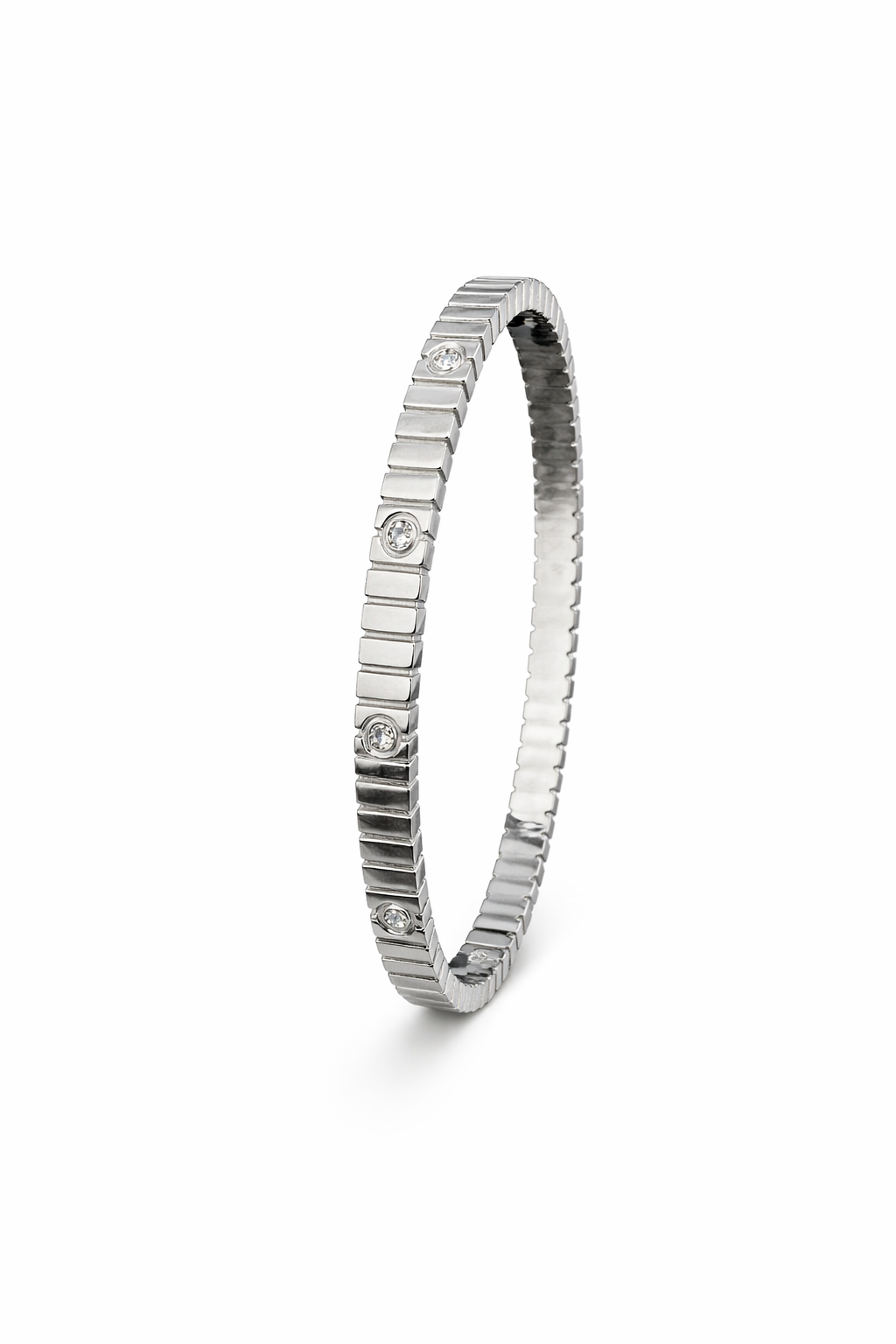 Elegant Bangle with cz stones and straps