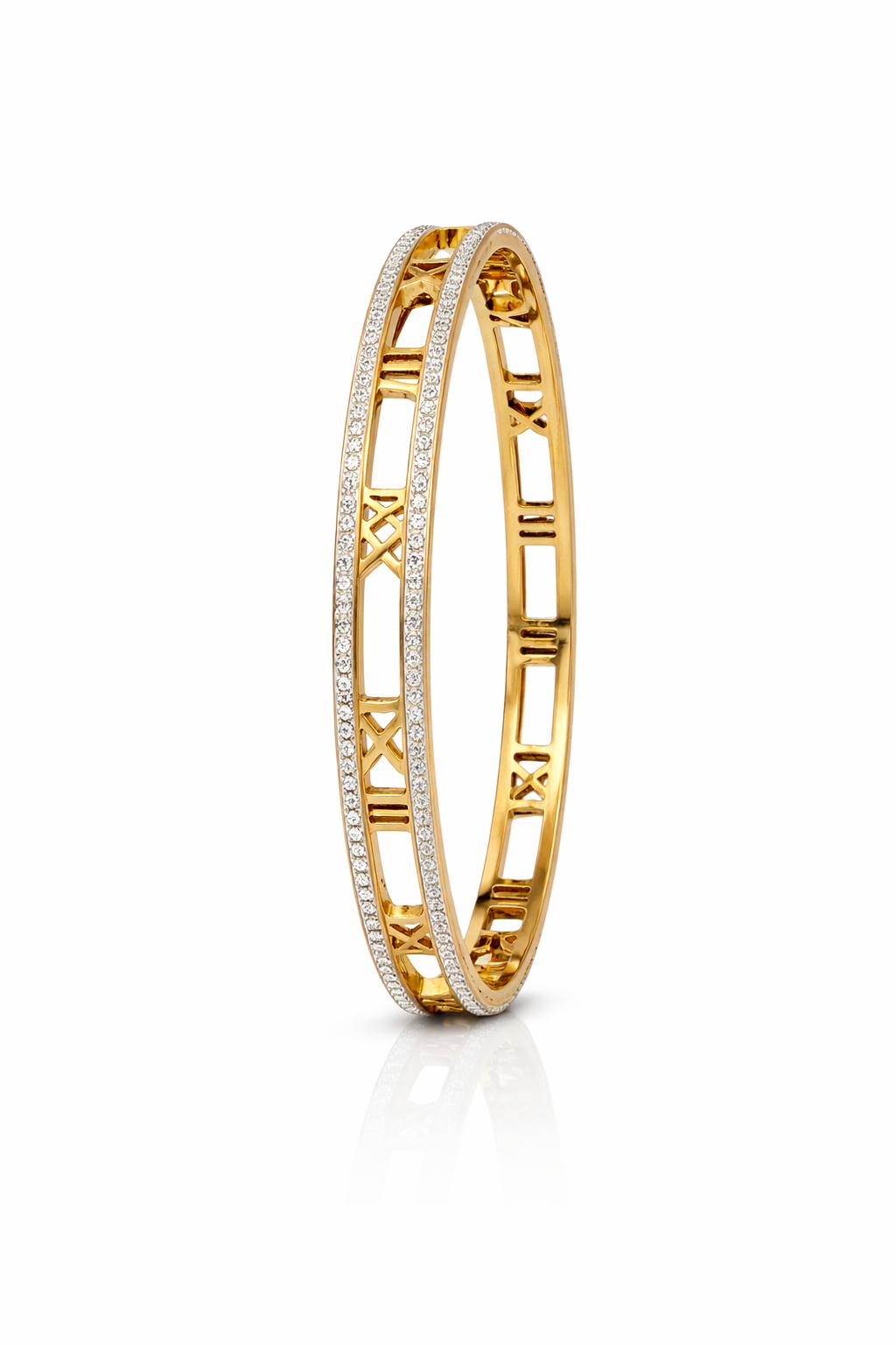 Roman Numeral CZ Double Bangle