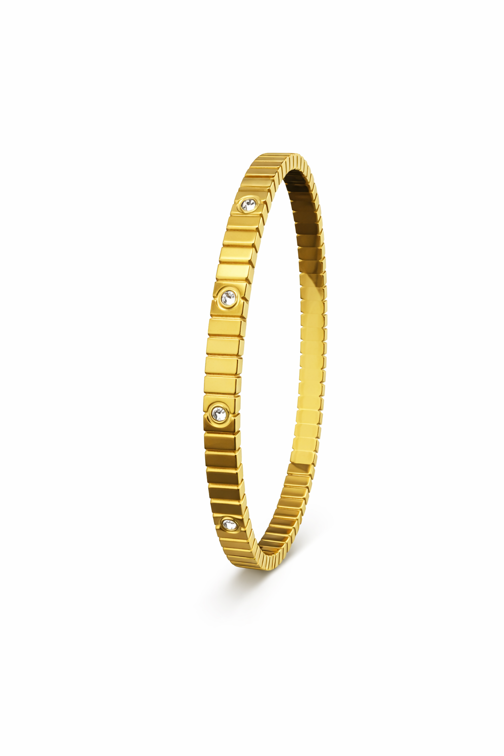 Elegant Bangle with cz stones and straps