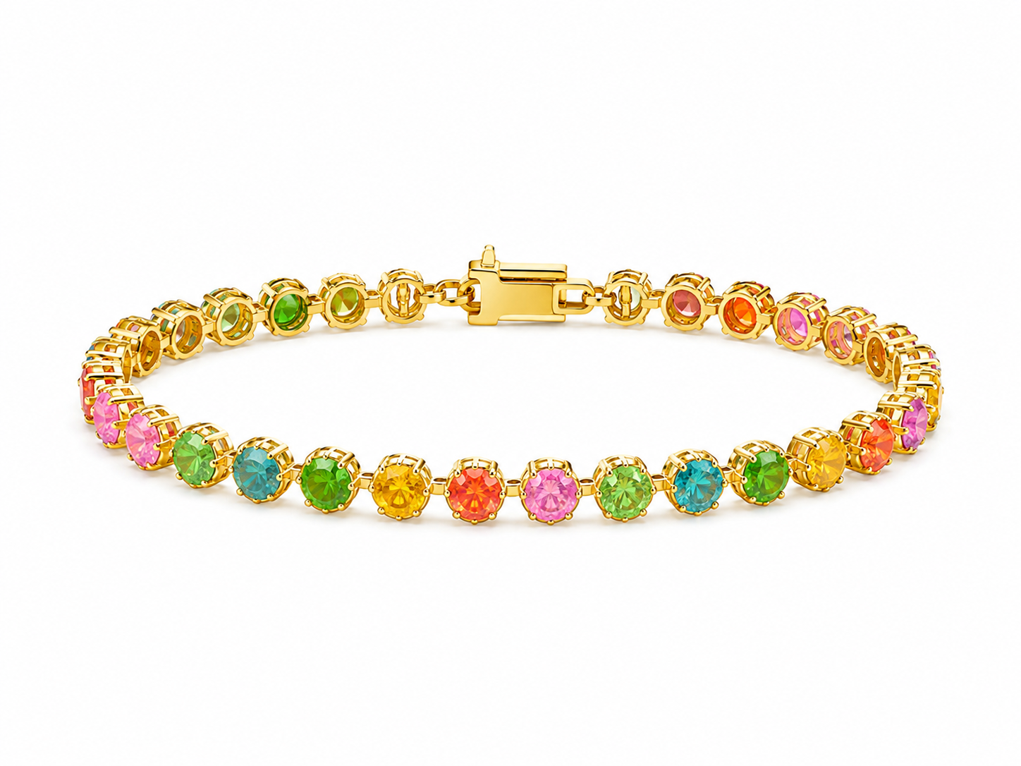 Rainbow Gemstone Tennis Bracelet