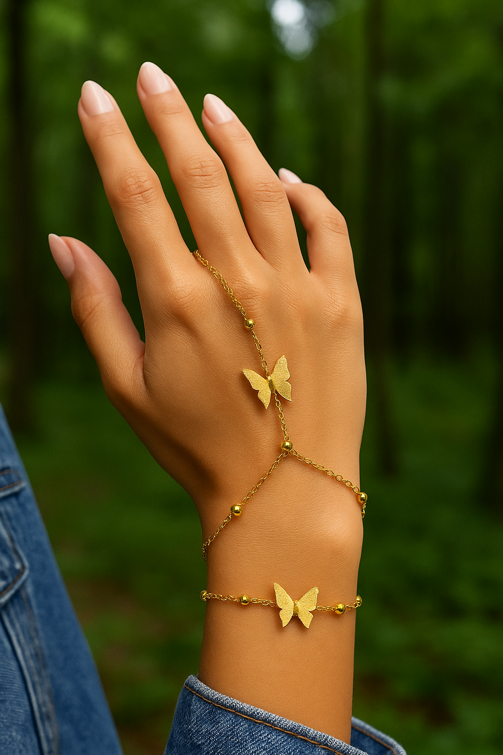 hand chain with butterfly
