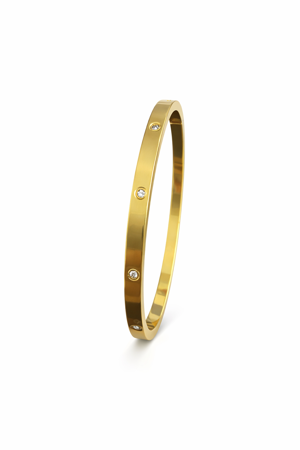 Elegant Gold Bangle with cz stones