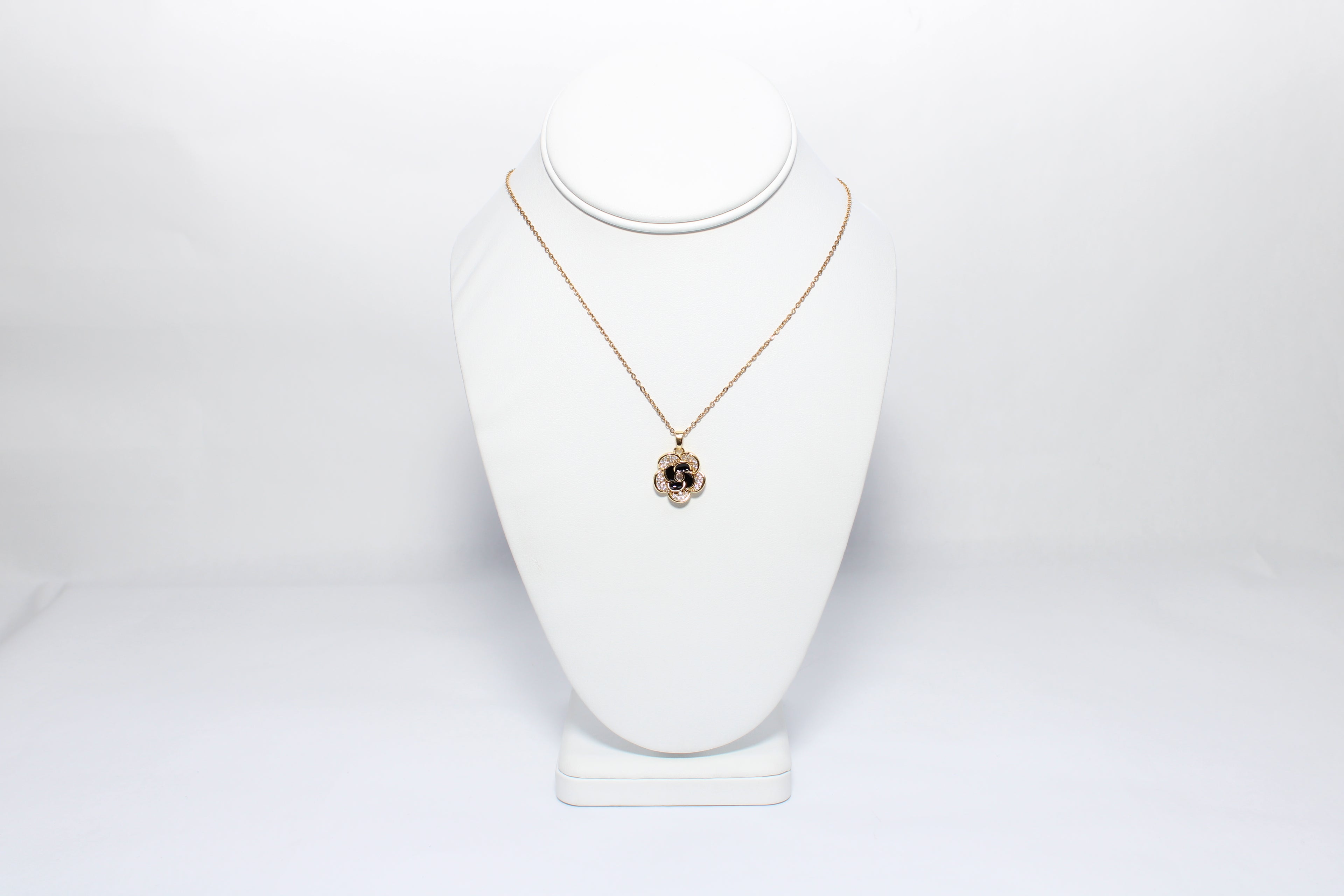 Timeless Bloom | 18K Gold-Filled Floral CZ Pendant | Stainless Steel