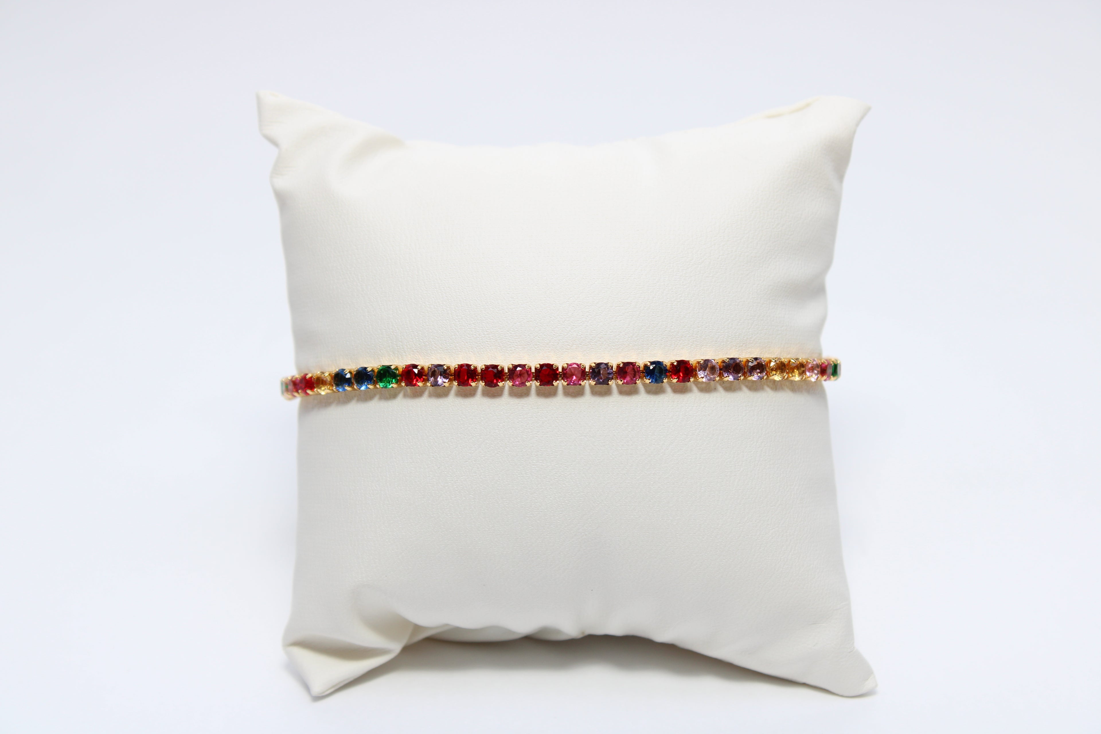 Eternal Flow | 18K Gold-Filled Multicolor CZ Bracelet | Stainless Steel