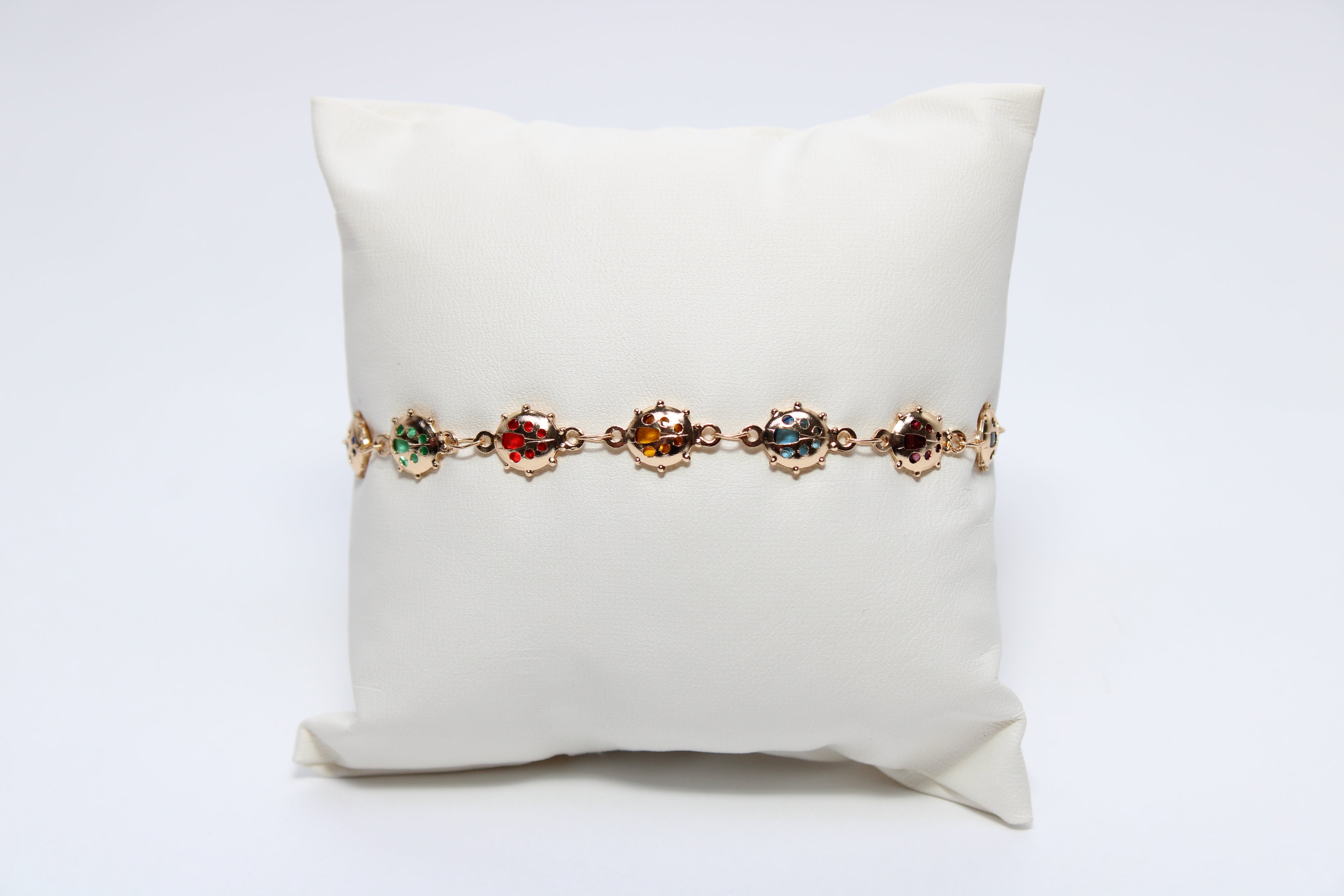 Opulent Chain | 18K Gold-Filled Multicolor Ladybug Bracelet | Stainless Steel