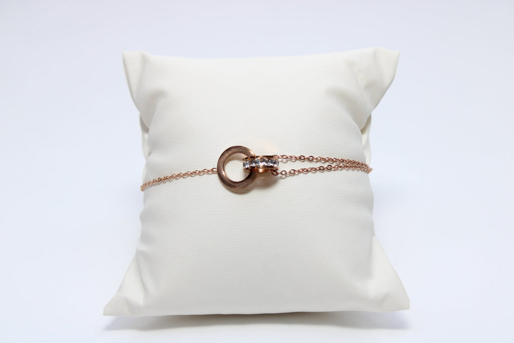 Serene Crown | Rose Gold Double Chain Circle Bracelet