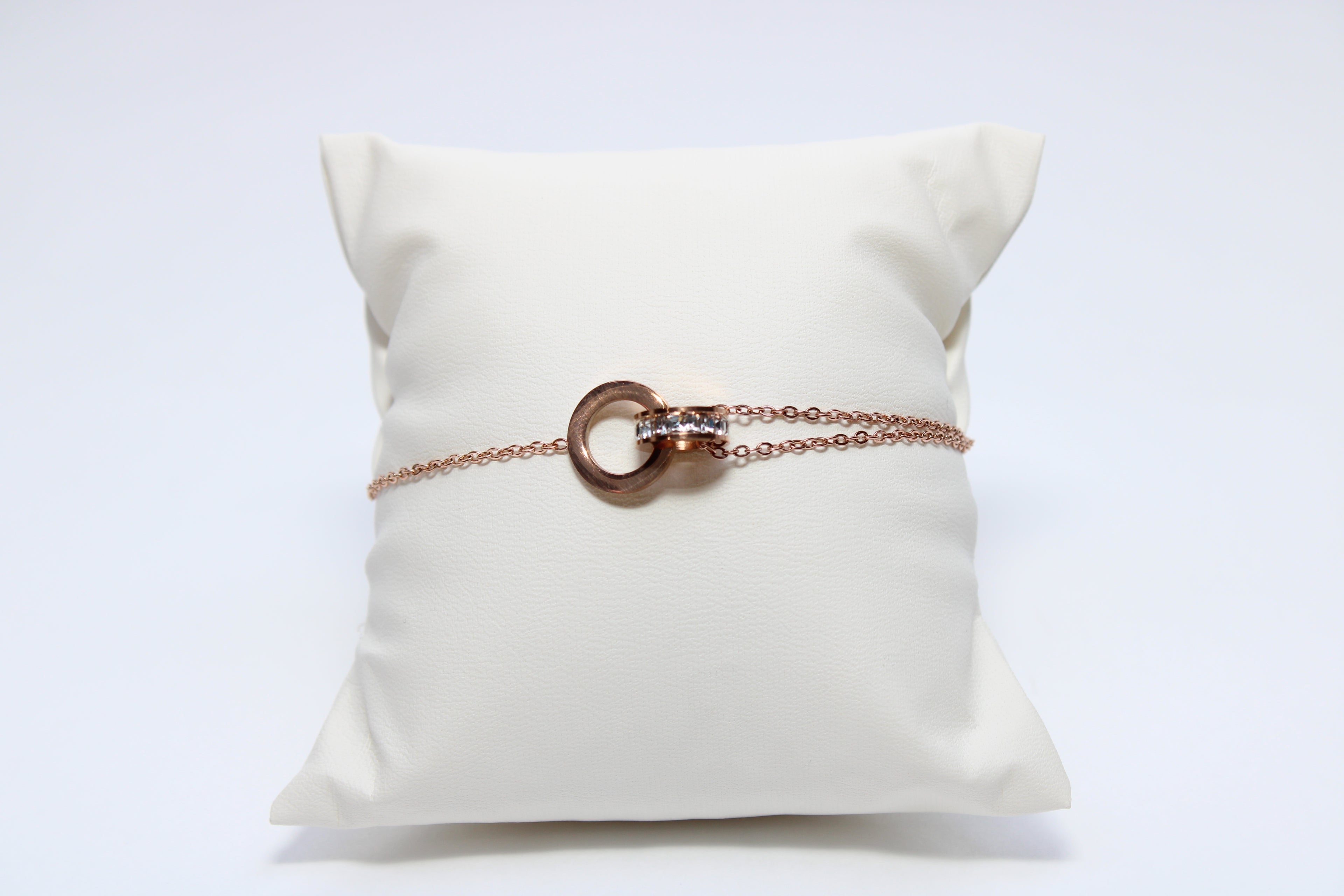 Serene Crown | Rose Gold Double Chain Circle Bracelet