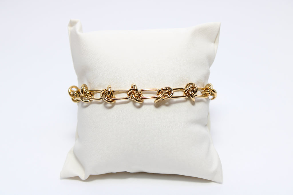 Nocturne Flow | 18K Gold-Filled Knotted Link Bracelet | Stainless Steel