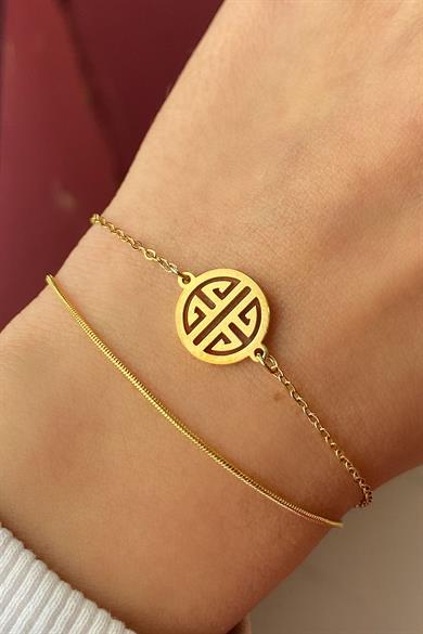 Celestial Orbit | Double Chain Medallion Bracelet