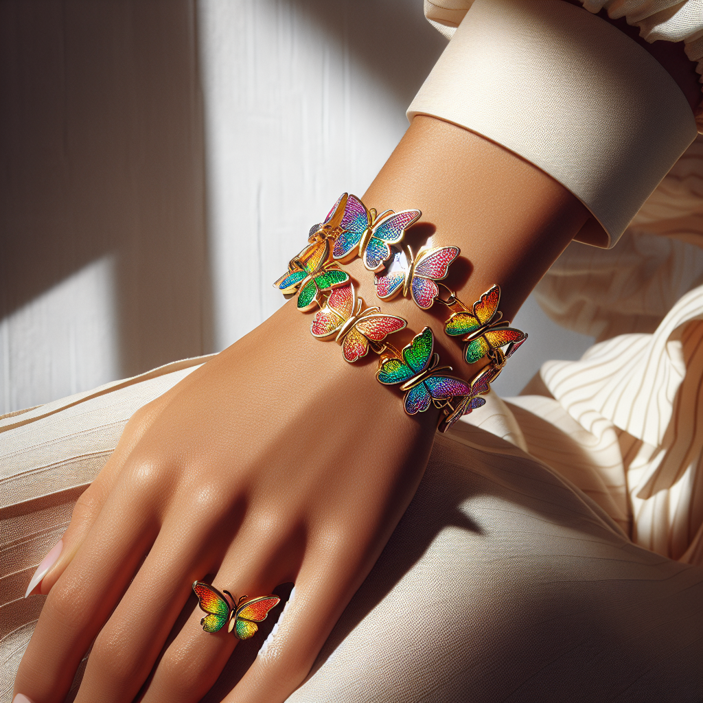 Rainbow Butterfly Bracelet