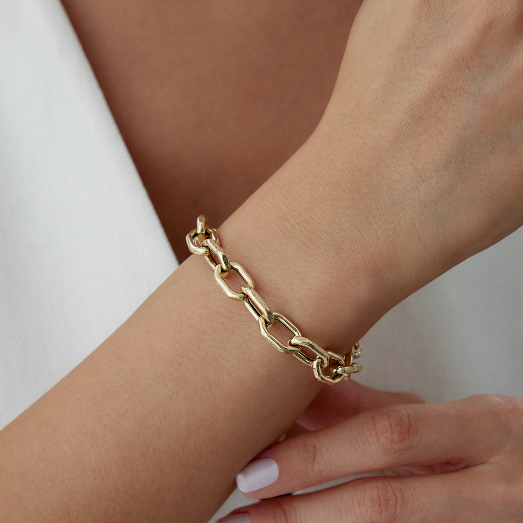 Celestial Glow | 18K Gold-Filled Link Bracelet | Stainless Steel